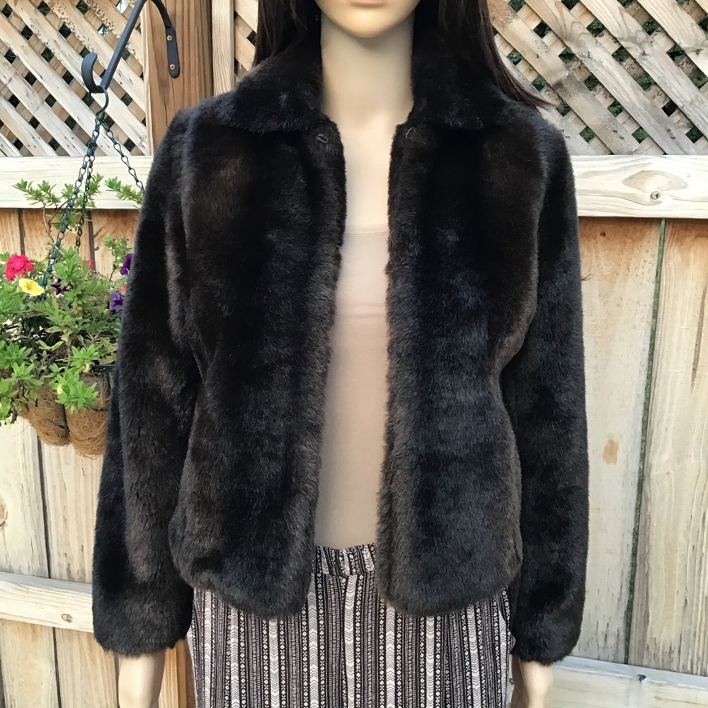 FAUX MINK DARK BROWN BEAUTIFUL ANN TAYLOR - Picture 11 of 15